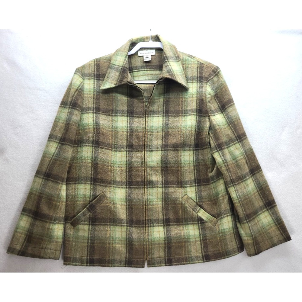 Evan Piccone Womans sz 16 Wool Blend Full Zip Jacket Outdoors Hiking‎ Fishing